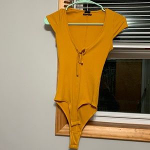 Out From Under Urban Outfitters Body Suit Yellow Size XS